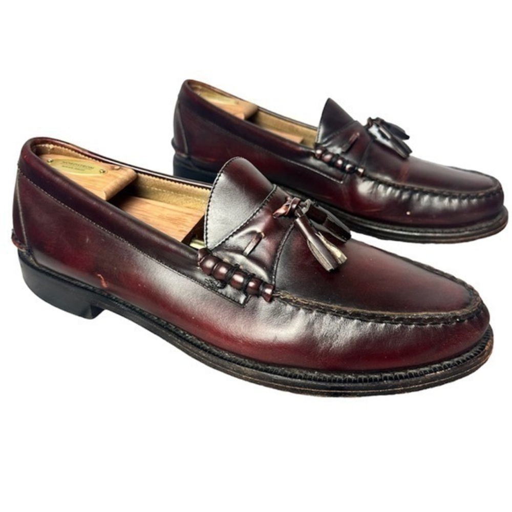 Johnston & Murphy VTG Crown Aristocrat Cherry 
Leather Tassel Loafers Sz 12